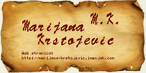 Marijana Krstojević vizit kartica